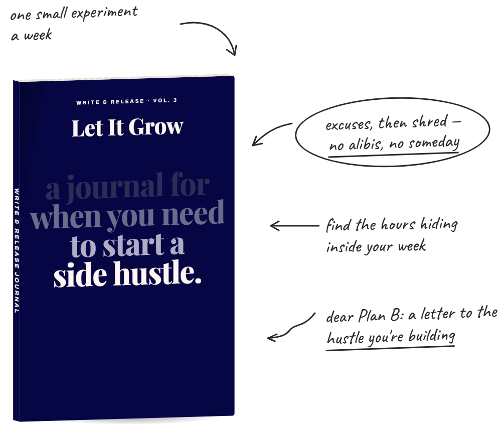 Let It Grow: one small experiment a week, find the hours hiding inside your week, a letter to the hustle you're building